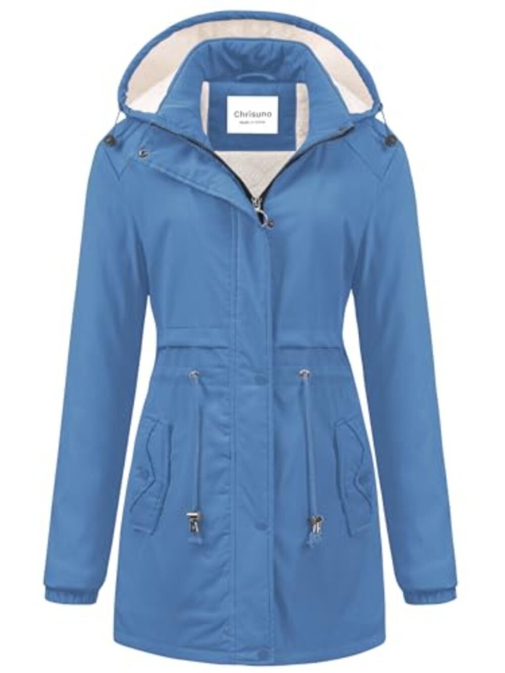 Women's Mid-Length Parka Winter Fleece Lined Snow Coat Waterproof Warm
